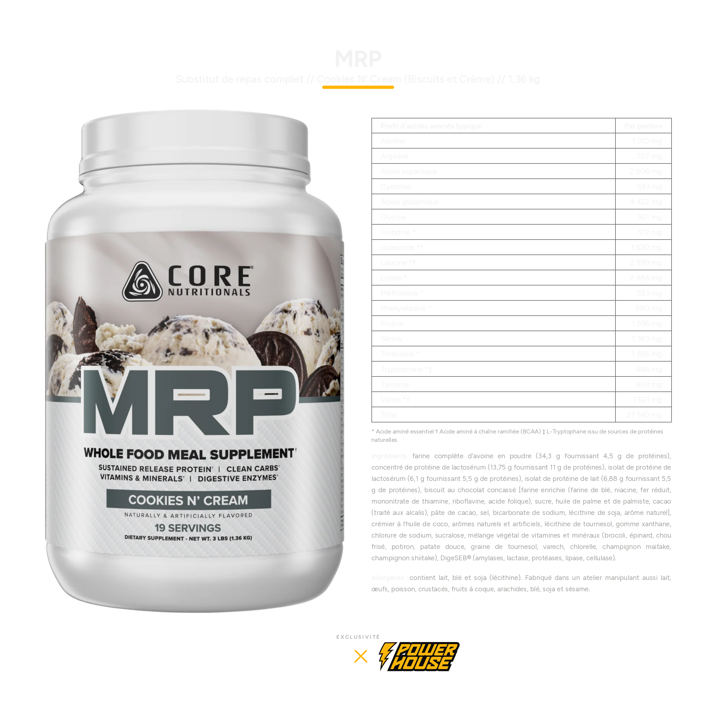 Core Nutritionals MRP