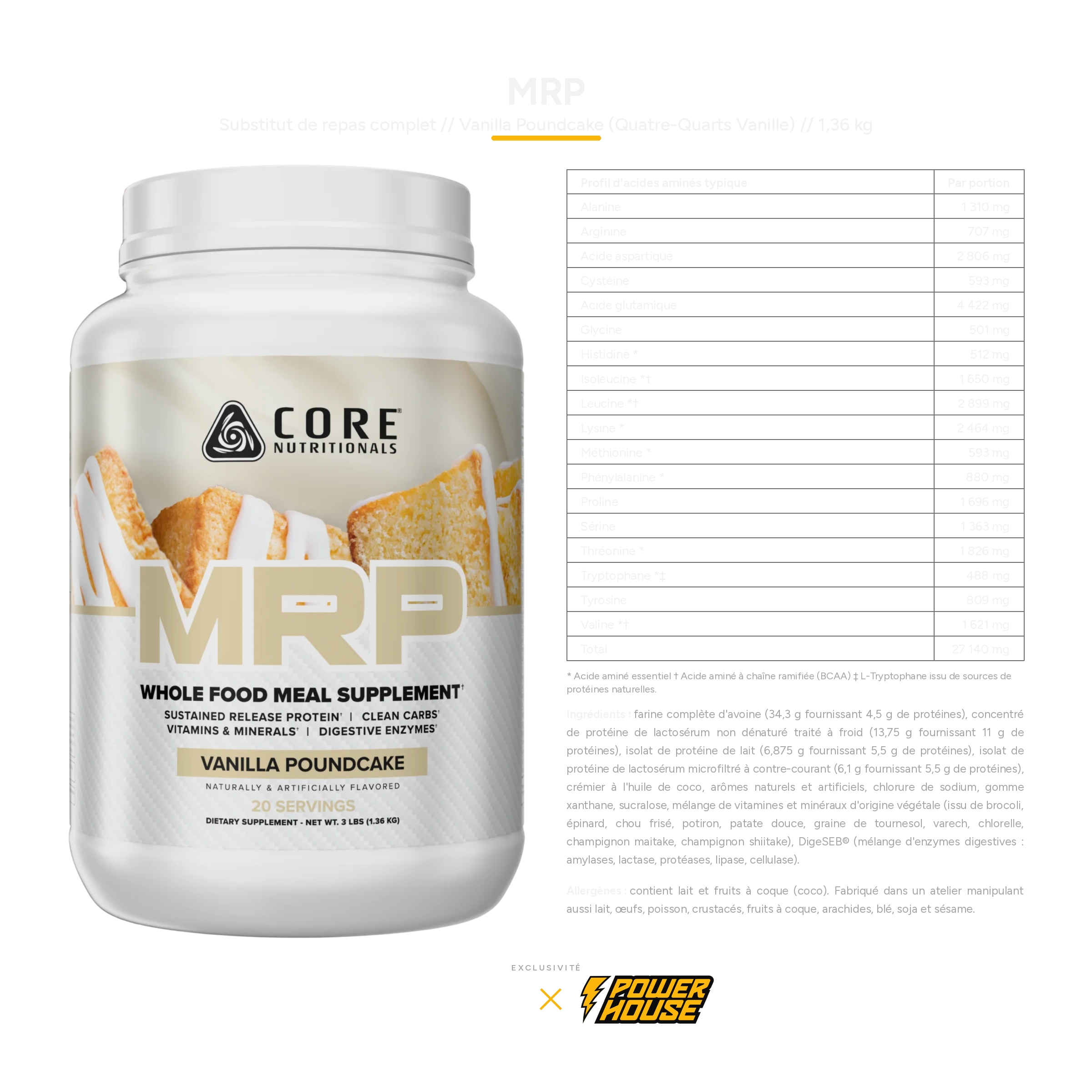 Core Nutritionals MRP