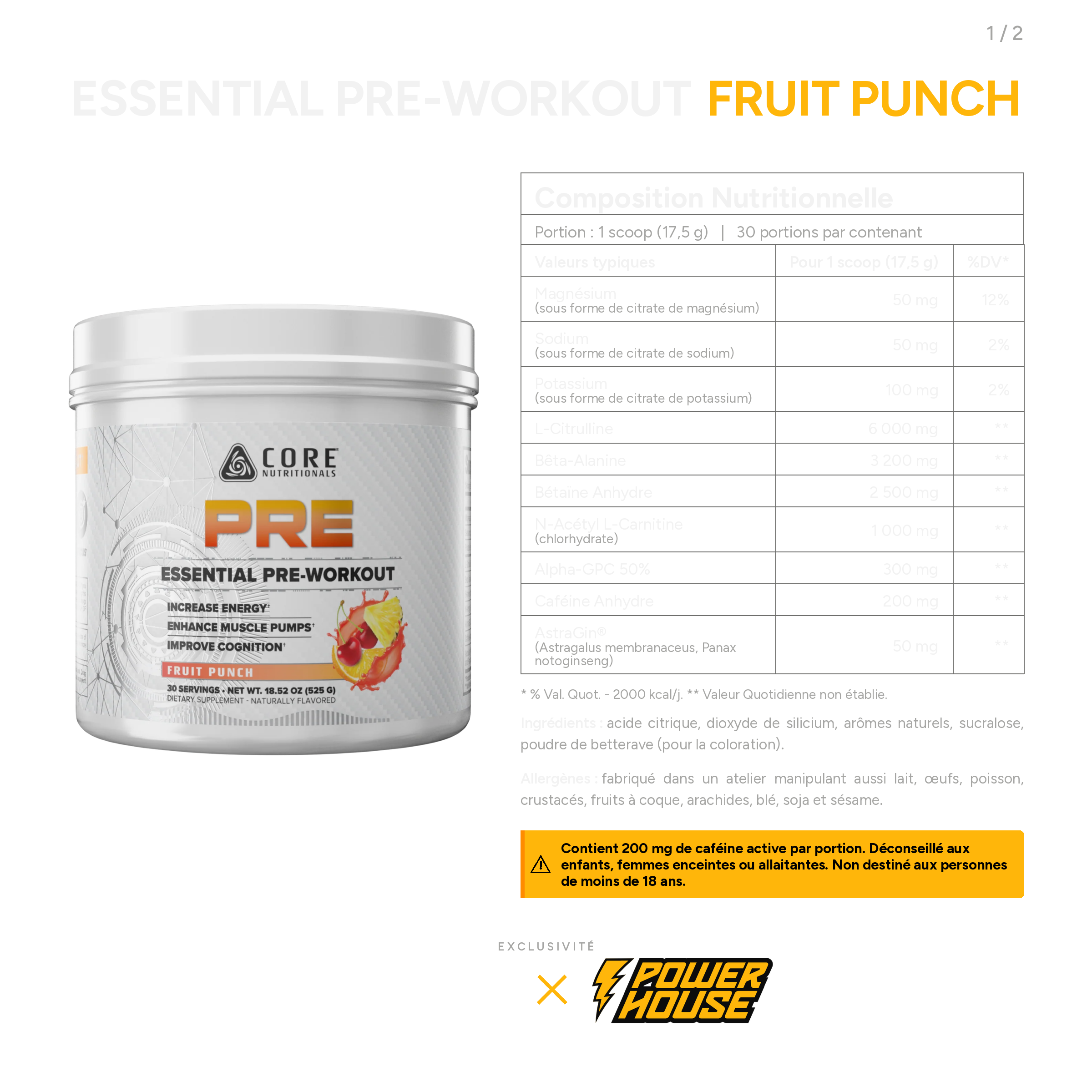 Core Nutritionals PRE