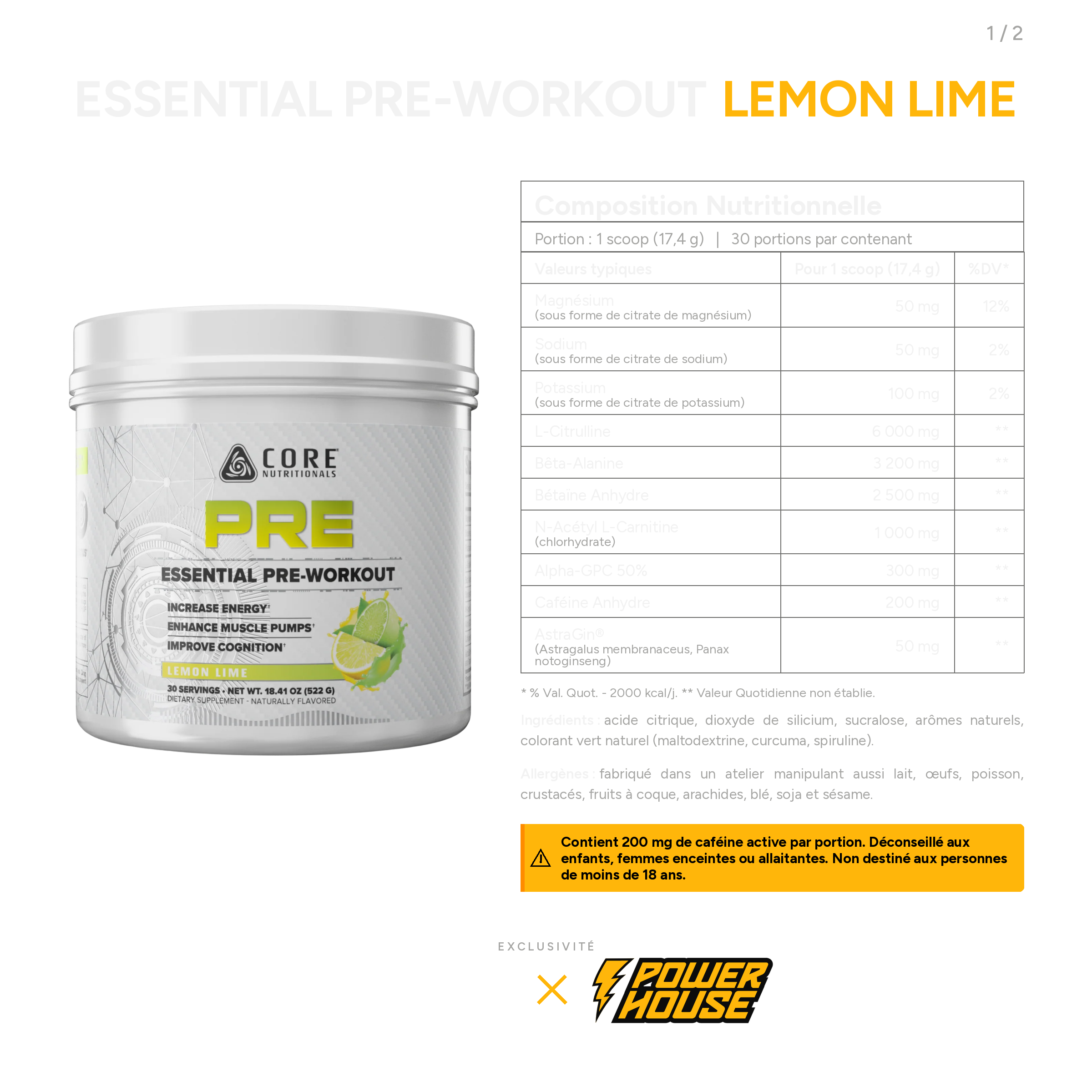 Core Nutritionals PRE