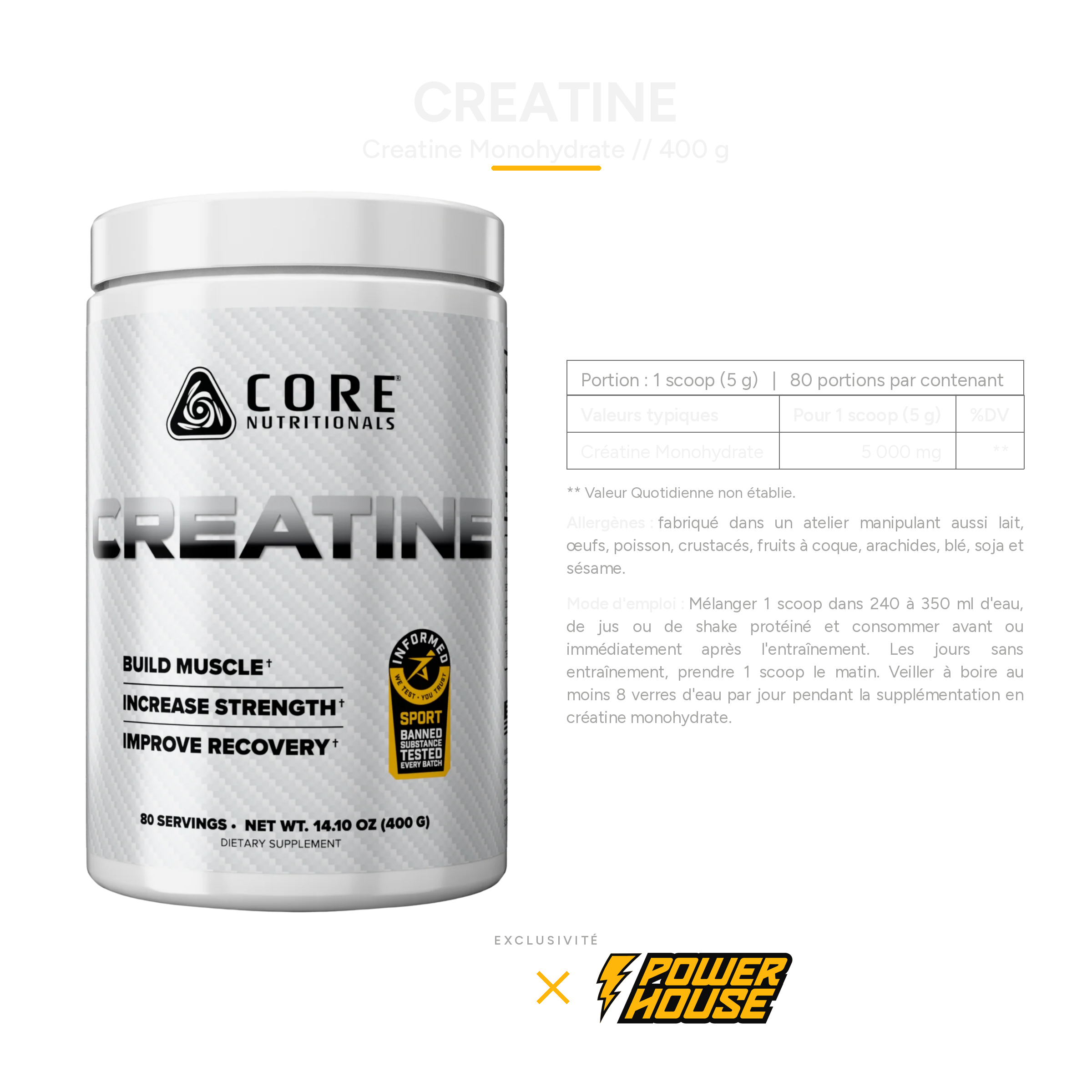 Core Nutritionals Creatine Monohydrate